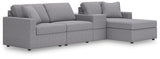Modmax Granite Performance Fabric,Next-Gen Nuvella™ 4-Piece Sectional with Chaise from Decor Furniture