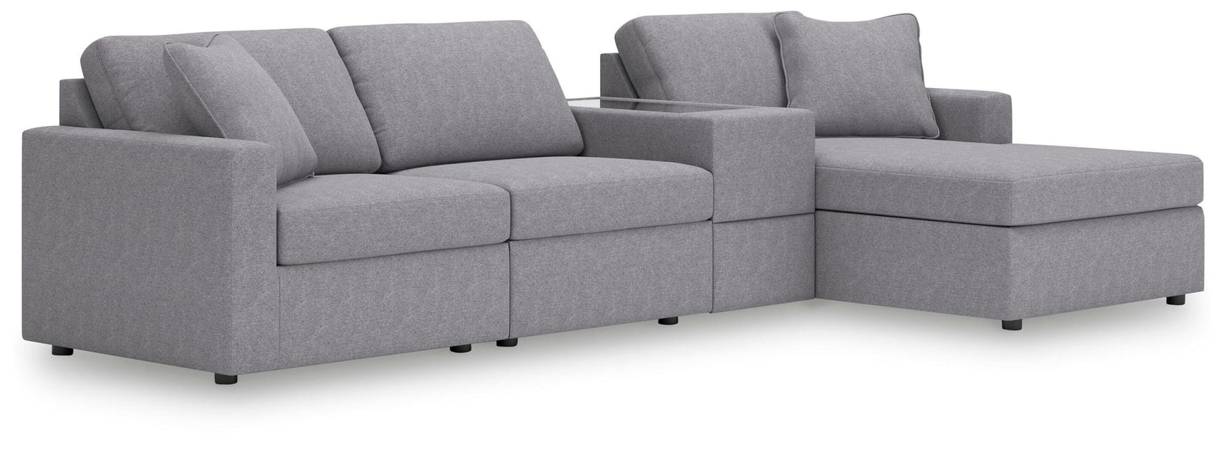 Modmax Granite Performance Fabric,Next-Gen Nuvella™ 4-Piece Sectional with Chaise from Decor Furniture
