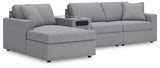 Modmax Granite Performance Fabric,Next-Gen Nuvella™ 4-Piece Sectional with Chaise from Decor Furniture