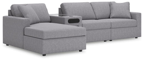 Modmax Granite Performance Fabric,Next-Gen Nuvella™ 4-Piece Sectional with Chaise from Decor Furniture