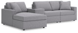 Modmax Granite Performance Fabric,Next-Gen Nuvella™ 4-Piece Sectional with Chaise from Decor Furniture