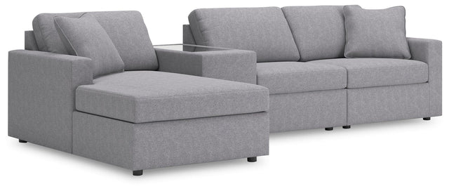 Modmax Granite Performance Fabric,Next-Gen Nuvella™ 4-Piece Sectional with Chaise from Decor Furniture