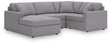 Modmax Granite Performance Fabric,Next-Gen Nuvella™ 4-Piece Sectional with Chaise view 4