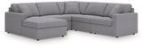 Modmax Granite Performance Fabric,Next-Gen Nuvella™ 5-Piece Sectional with Chaise - image 1
