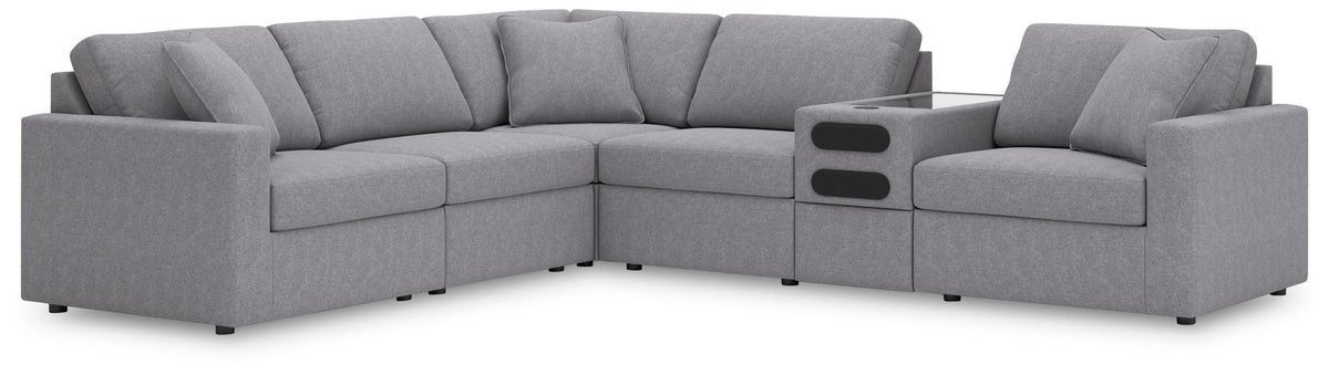 Modmax Granite Performance Fabric,Next-Gen Nuvella™ 6-Piece Sectional - image 1
