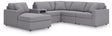 Modmax Granite Performance Fabric,Next-Gen Nuvella™ 6-Piece Sectional with Audio System and Chaise - image 1