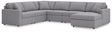 Modmax Granite Performance Fabric,Next-Gen Nuvella™ 6-Piece Sectional with Chaise from Decor Furniture