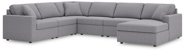 Modmax Granite Performance Fabric,Next-Gen Nuvella™ 6-Piece Sectional with Chaise from Decor Furniture
