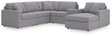 Modmax Granite Performance Fabric,Next-Gen Nuvella™ 6-Piece Sectional with Chaise from Decor Furniture