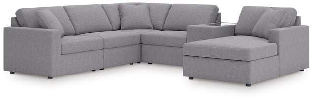 Modmax Granite Performance Fabric,Next-Gen Nuvella™ 6-Piece Sectional with Chaise from Decor Furniture