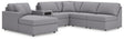 Modmax Granite Performance Fabric,Next-Gen Nuvella™ 6-Piece Sectional with Chaise from Decor Furniture