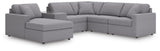 Modmax Granite Performance Fabric,Next-Gen Nuvella™ 6-Piece Sectional with Chaise from Decor Furniture