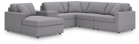 Modmax Granite Performance Fabric,Next-Gen Nuvella™ 6-Piece Sectional with Chaise from Decor Furniture