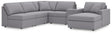 Modmax Granite Performance Fabric,Next-Gen Nuvella™ 6-Piece Sectional with Chaise view 2