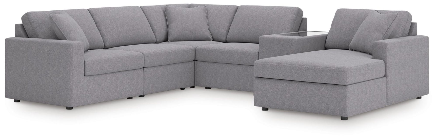 Modmax Granite Performance Fabric,Next-Gen Nuvella™ 6-Piece Sectional with Chaise view 2