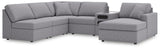 Modmax Granite Performance Fabric,Next-Gen Nuvella™ 6-Piece Sectional with Chaise view 3
