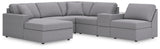 Modmax Granite Performance Fabric,Next-Gen Nuvella™ 6-Piece Sectional with Chaise - image 1