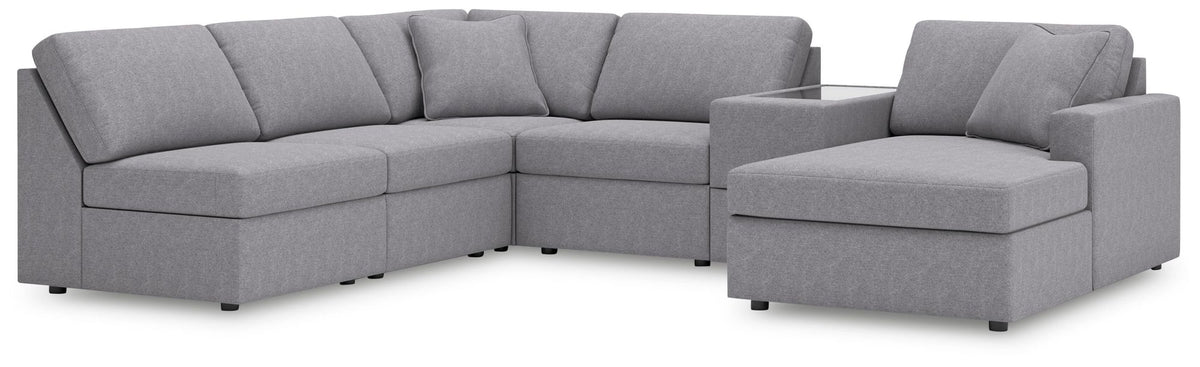 Modmax Granite Performance Fabric,Next-Gen Nuvella™ 6-Piece Sectional with Chaise - image 1