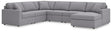 Modmax Granite Performance Fabric,Next-Gen Nuvella™ 6-Piece Sectional with Chaise - image 1