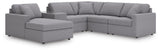 Modmax Granite Performance Fabric,Next-Gen Nuvella™ 6-Piece Sectional with Chaise - image 1