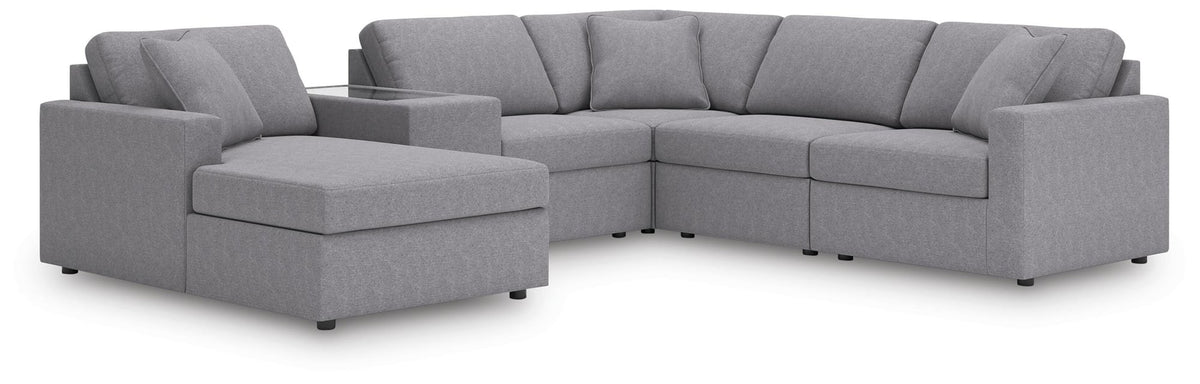 Modmax Granite Performance Fabric,Next-Gen Nuvella™ 6-Piece Sectional with Chaise - image 1