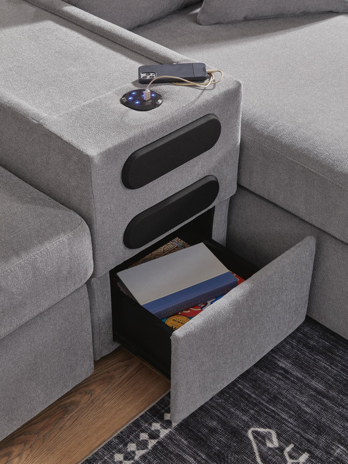 Modmax Granite Performance Fabric,Next-Gen Nuvella™ 6-Piece Sectional with Chaise - image 7