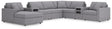 Modmax Granite Performance Fabric,Next-Gen Nuvella™ 8-Piece Sectional with Audio System and Chaise - image 1
