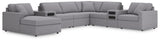 Modmax Granite Performance Fabric,Next-Gen Nuvella™ 8-Piece Sectional with Audio System and Chaise - image 1