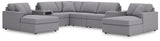 Modmax Granite Performance Fabric,Next-Gen Nuvella™ 8-Piece Sectional with Chaise from Decor Furniture