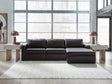 Modmax II Black Leather 3-Piece Sectional Sofa Chaise - image 1