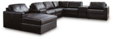 Modmax II Black Leather 8-Piece Sectional with Chaise and Storage Consoles - image 2