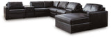 Modmax II Black Leather 8-Piece Sectional with Chaise and Storage Consoles - image 2