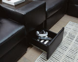 Modmax II Black Leather 8-Piece Sectional with Chaise and Storage Consoles - image 3