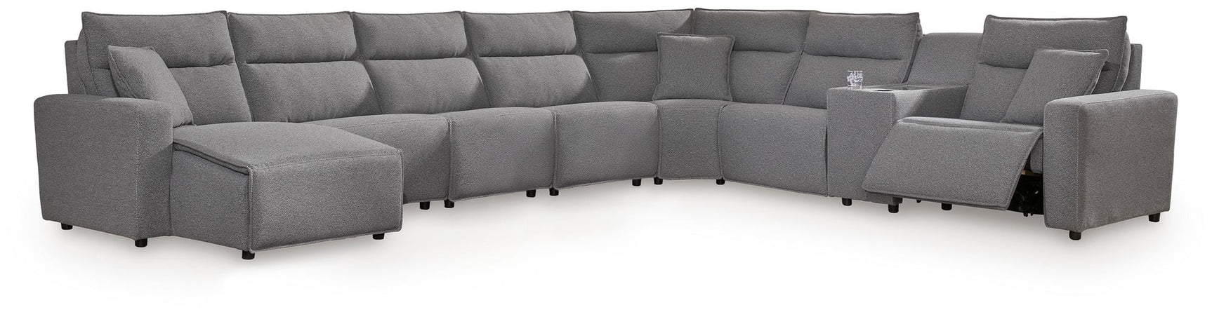 Modmax II Salt and Pepper 8-Piece Power Reclining Sectional with Console - image 1