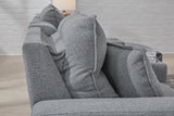 Modmax II Salt and Pepper Next-Gen Nuvella™ 3-Piece Power Reclining Sectional with Chaise and Audio Console - image 3