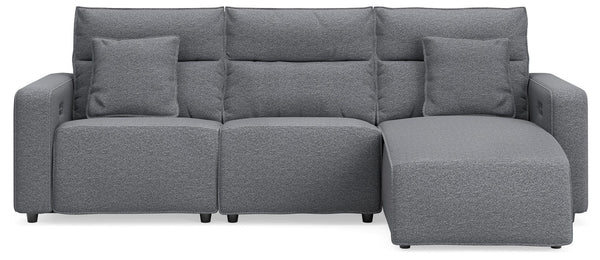 Modmax II Salt and Pepper Next-Gen Nuvella™ 3-Piece Reclining Sofa Chaise from Decor Furniture