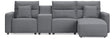 Modmax II Salt and Pepper Next-Gen Nuvella™ 4-Piece Reclining Sectional with Chaise and Console from Decor Furniture
