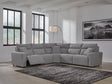 Modmax II Salt and Pepper Next-Gen Nuvella™ 5-Piece Power Reclining Sectional - image 1