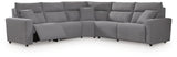 Modmax II Salt and Pepper Next-Gen Nuvella™ 5-Piece Power Reclining Sectional - image 2