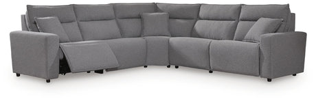 Modmax II Salt and Pepper Next-Gen Nuvella™ 5-Piece Power Reclining Sectional - image 2