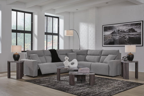 Modmax II Salt and Pepper Next-Gen Nuvella™ 5-Piece Power Reclining Sectional - image 3