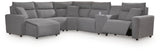 Modmax II Salt and Pepper Next-Gen Nuvella™ 6-Piece Power Reclining Sectional with Chaise and Console - image 2