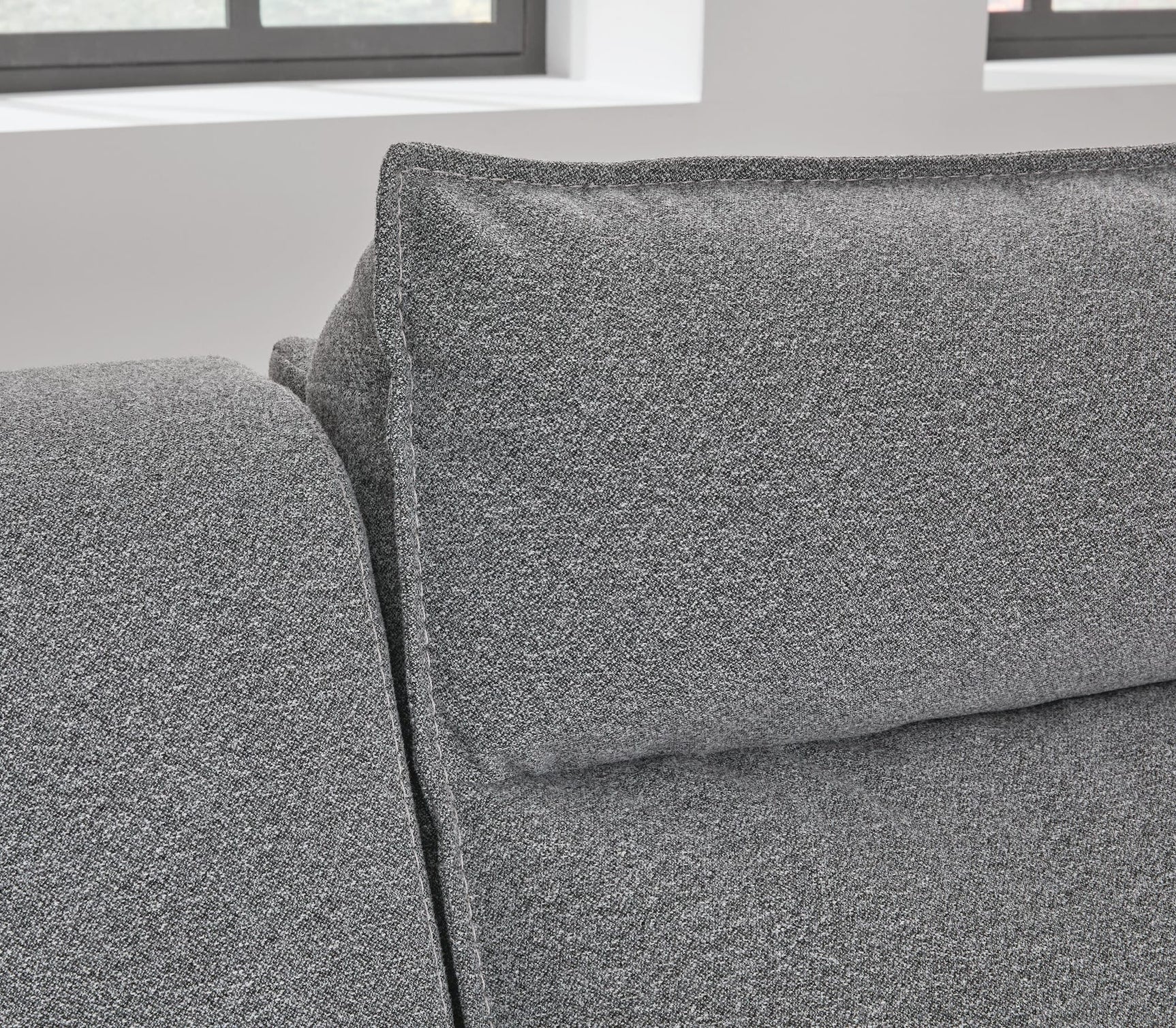 Modmax II Salt and Pepper Next-Gen Nuvella™ 6-Piece Reclining Sectional with Chaise and Audio Console detail view
