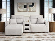 Modmax II Stone 3-Piece Power Reclining Sectional with Chaise and Audio Console from Decor Furniture