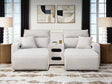 Modmax II Stone 3-Piece Power Reclining Sectional with Chaise and Audio Console from Decor Furniture