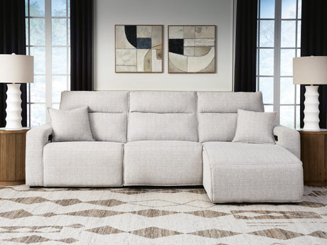 Modmax II Stone 3-Piece Reclining Sofa Chaise from Decor Furniture