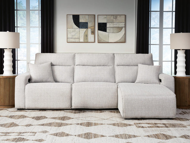 Modmax II Stone 3-Piece Reclining Sofa Chaise from Decor Furniture
