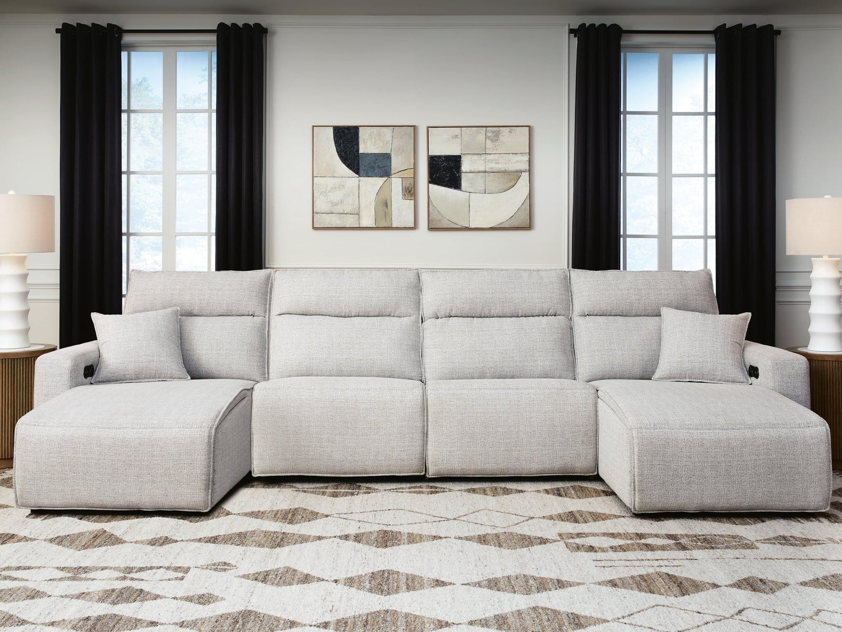 Modmax II Stone 4-Piece Power Reclining Sectional with Chaise - image 1