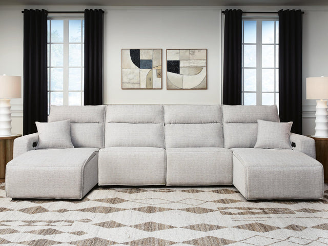 Modmax II Stone 4-Piece Power Reclining Sectional with Chaise - image 1