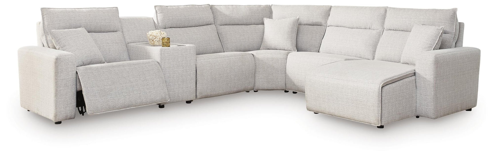 Modmax II Stone 6-Piece Power Reclining Sectional with Chaise and Console - image 2